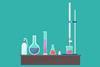 Vector diagram showing titration equipment on a desk
