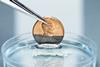 An image showing a copper coin reacting with silver nitrate