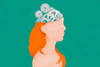 An image showing cogwheels in a woman's head