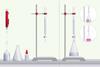 The equipment for a titration including a burette, clamp and clamp stand, a conical flask and white tile, volumetric pipette, pipette filler and dropping bottle