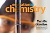 A section of the EiC September 2024 issue cover, with a learner wearing safety glasses and holding a burette to read the meniscus