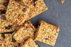 A close up photo of some baked flapjack oat bars