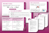 Example pages from the resource on a pink background