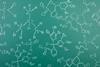 Blackboard with chemical structures