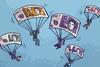 People with money as parachutes