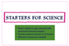 Advert for PSTT's starters for science videos