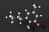 Ciclopirox molecule shown in 3D molecular structure, ball and stick model