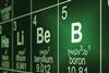 Boron and beryllium symbols on the periodic tables