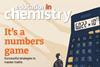 A section of the EiC March 2025 issue cover, with a male student looking at a large scientific calculator.