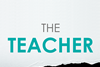 Front cover of The Teacher Gap, grey cover, cyan lettering, and image of black tear