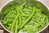 pan of green beans waiting to be cooked