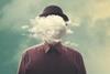 Man's head replaced by cloud