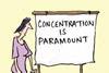 A cartoon: 'concentration is paramount... now where was i?'