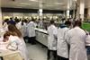 Students in a busy teaching laboratory