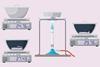 An illustration of weighing a crucible and lid with some magnesium coil inside before and after it is heated over a Bunsen burner. The weight goes up after heating.