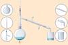 An illustration showing a laboratory set up for a distillation