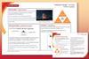 Graduated orange to red background with example of teacher notes and answers