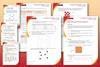 Graduated orange to red background with example of student sheet and teacher notes and answers