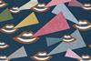 A paper collage of mouths with speech bubbles of different colours and textures