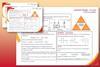 Graduated orange to red background with example of student sheet and teacher notes and answers