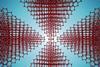 A model of a diamond molecular structure flipped in four directions