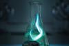 Green/blue flame in a conical flask