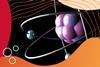 Artistic model of an atom with nucleus and electron shells
