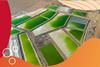 Aerial view of lithium fields or evaporation ponds in the Atacama desert, South America
