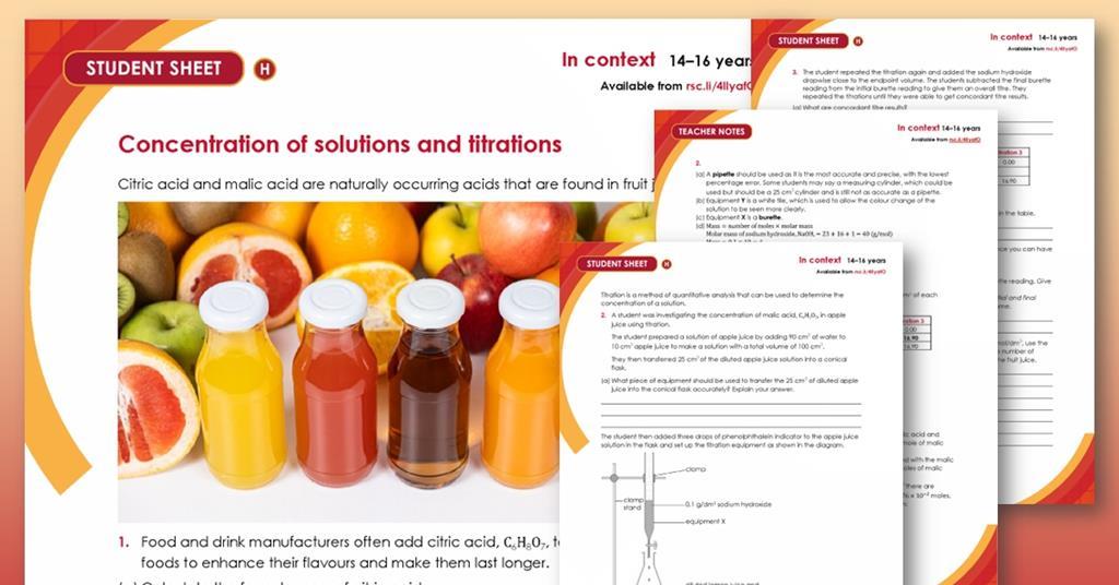 2 Out Rsc Concentration of solutions and titration | In context | 14–16 ...