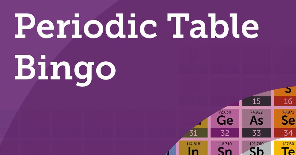 iypt activities periodic table bingo resource rsc education