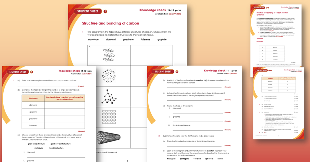 Structure and bonding of carbon | Knowledge check | 14–16 | Resource ...
