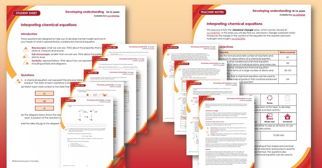 Interpreting chemical equations | Developing understanding | 14–16 ...