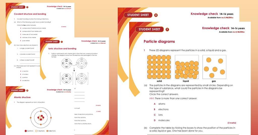 Knowledge check worksheets | RSC Education