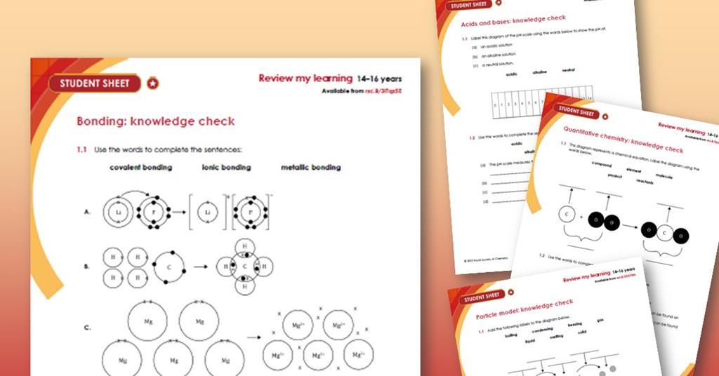 Review my learning worksheets | RSC Education