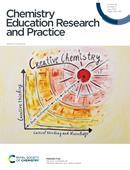 The front cover of Chemistry Education Research and Practice from July 2025, with an illustration featuring a line chart with 'Creative thinking' on the y-axis, 'Critical thinking and knowledge' on the x-axis, and the words 'Creative chemistry'