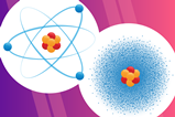 A diagram showing the difference between electron shells and electron clouds