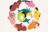 A cartoon of a circle of faces speaking