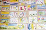 A collection of brightly painted pictures