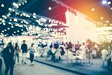 People attending a large event
