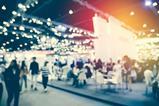 People attending a large event