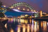 The Tyne Bridge over the river Tyne in Newcastle, Gateshead, at night