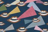 A paper collage of mouths with speech bubbles of different colours and textures