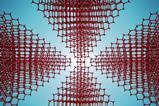 A model of a diamond molecular structure flipped in four directions