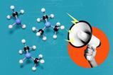 A megaphone and molymod models of methylamine, dimethylamine and trimethylamine