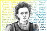 Marie Curie with names of male scientists