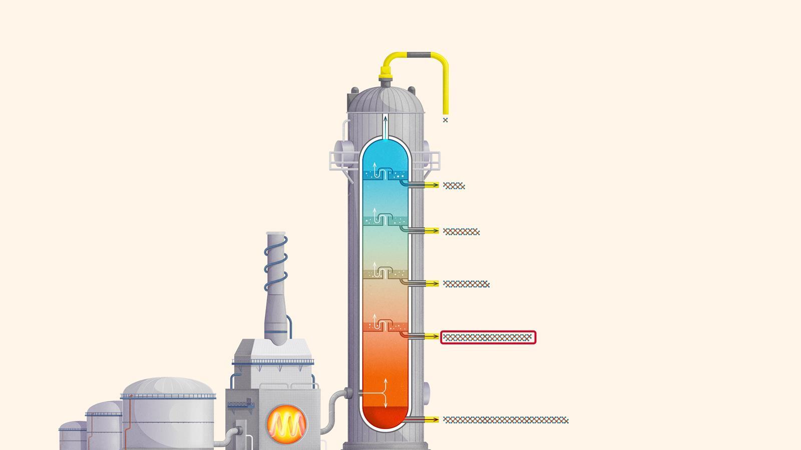 Fractional distillation--fuel-oil