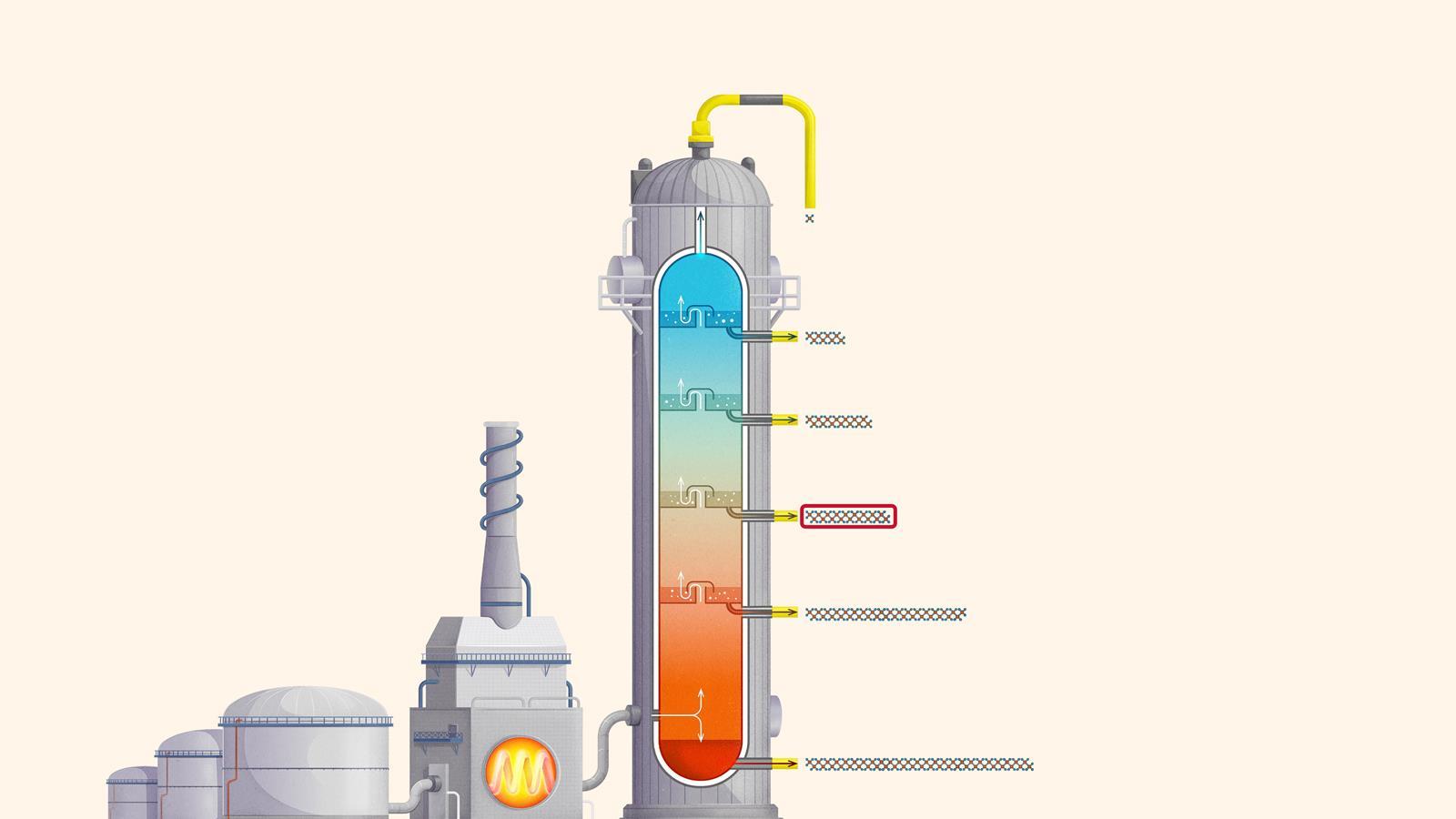 Fractional distillation--diesel