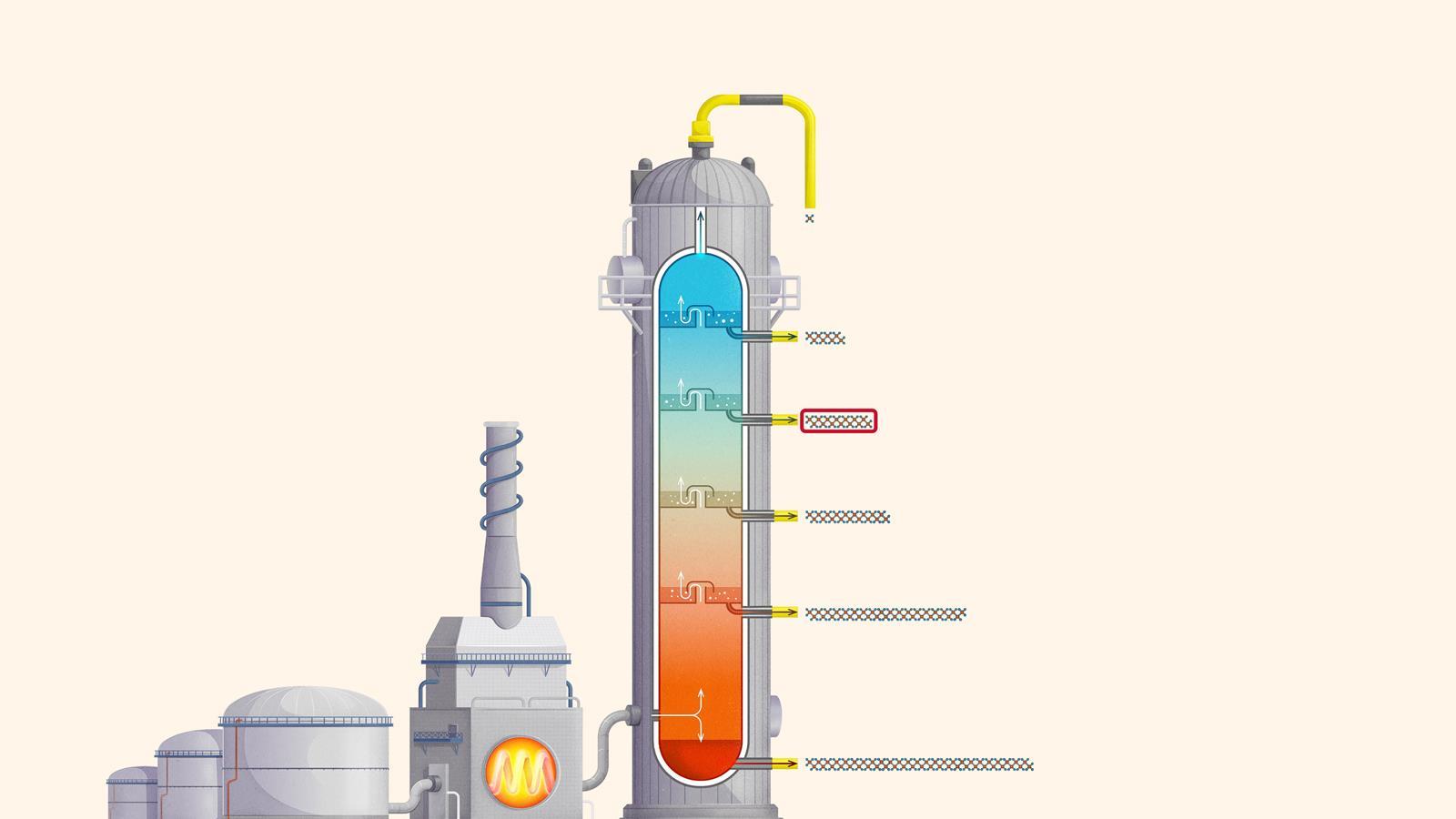 Fractional distillation--kerosene