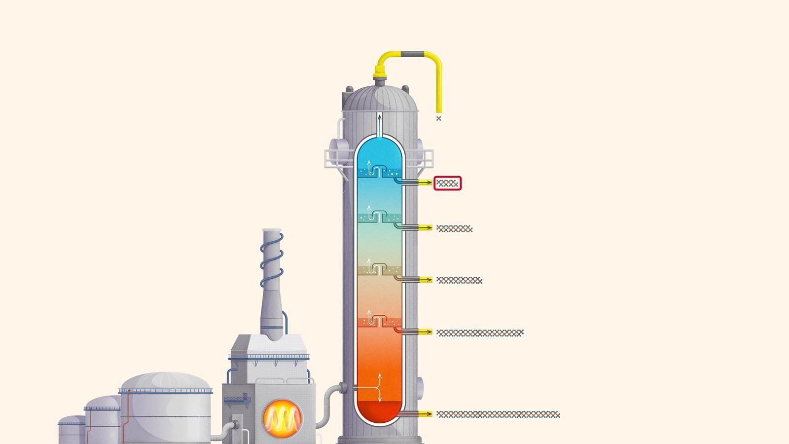 Fractional distillation--petrol