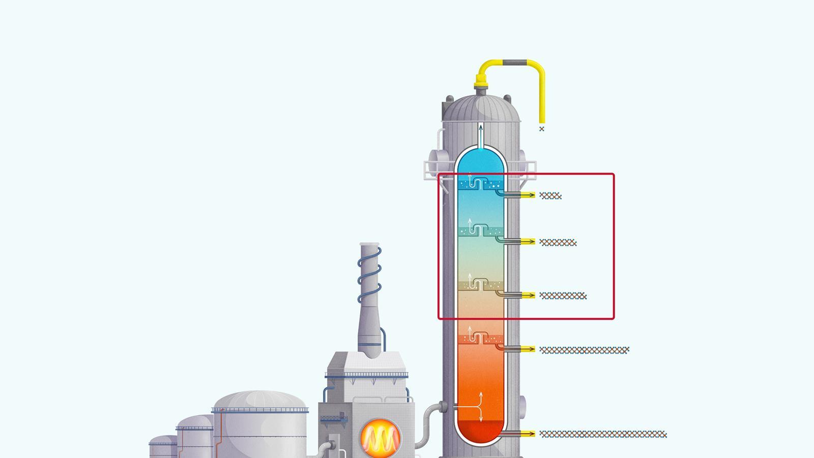 Fractional distillation--shorter-chain